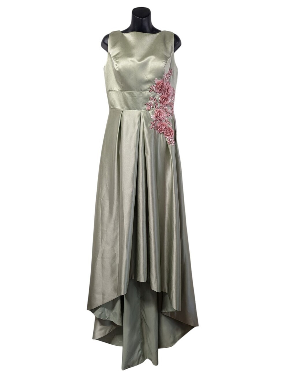 Wear Your Love Sage Green High Low Formal Dress NWT Size 8 Floral Sequin Prom